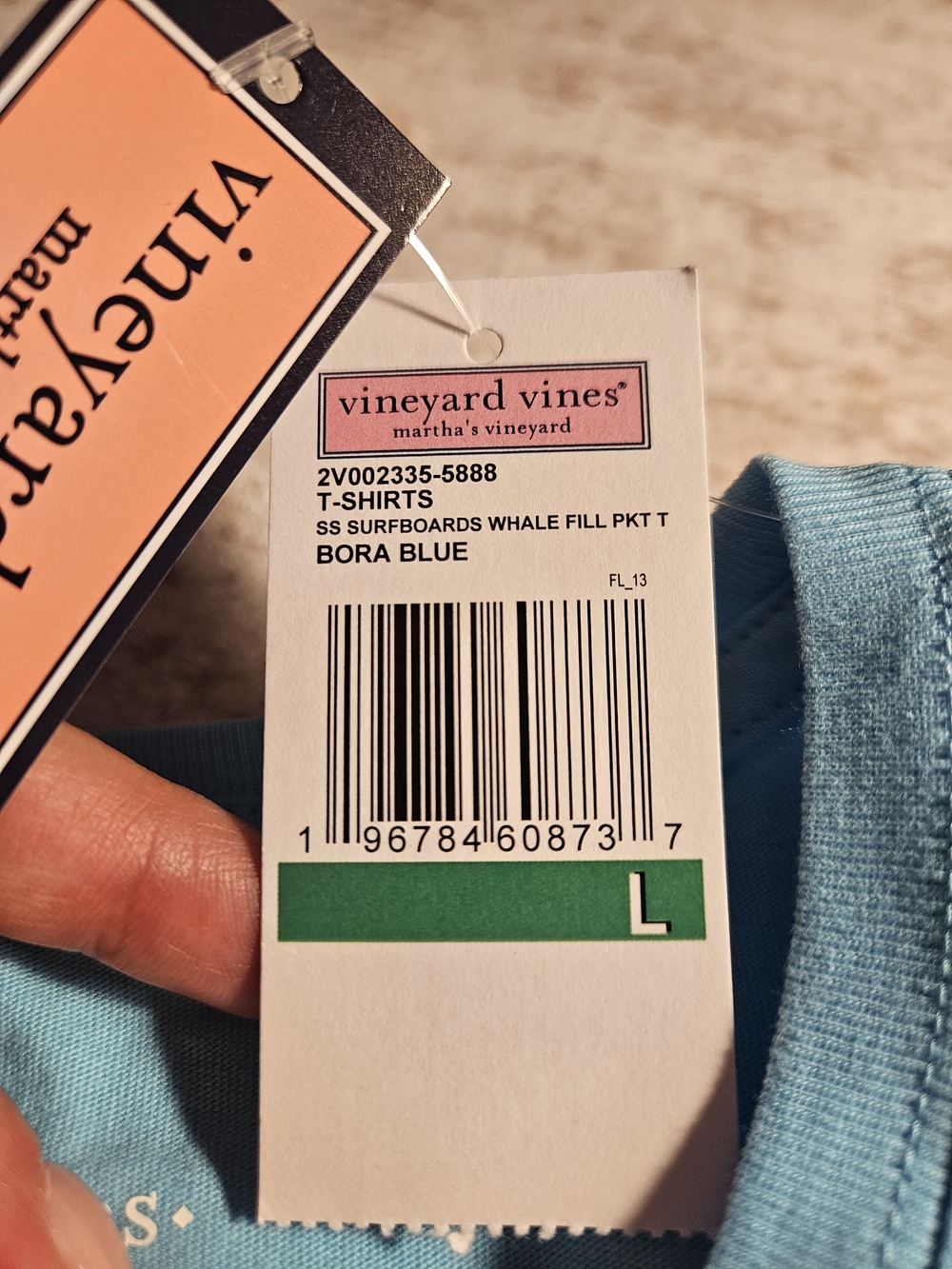 Vineyard Vines Women’s Light Blue Pocket Tee - Picture 4 of 4